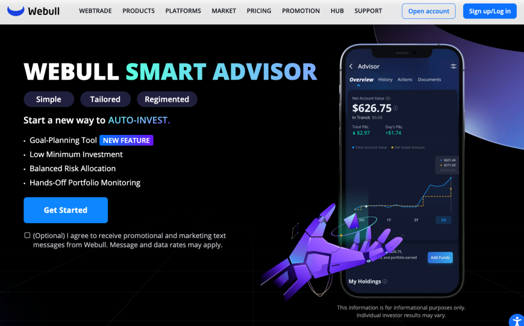 Webull Smart Advisor Review Robo-advisor